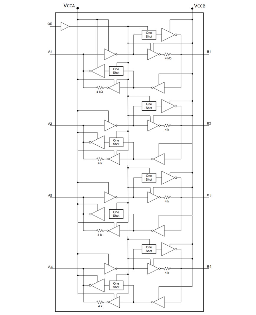 Block Diagram - Diodes Incorporated LXB0104Q Automotive Bi-Directional Level Shifters